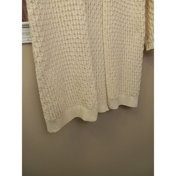 Nicole Miller artelier Ivory Knit 3/4 Sleeve Open Cardigan Sweater‎ Size S - Picture 5 of 12